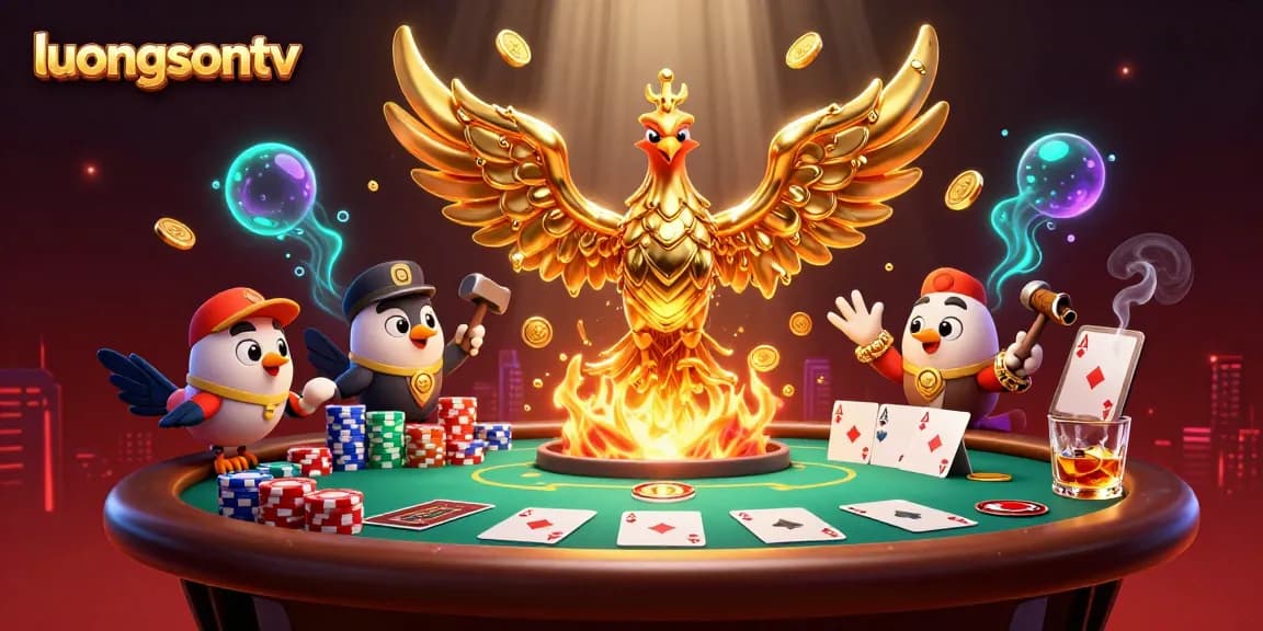 Experience thrilling gameplay with luongsontv as molten gold coins rain from a forged phoenix.