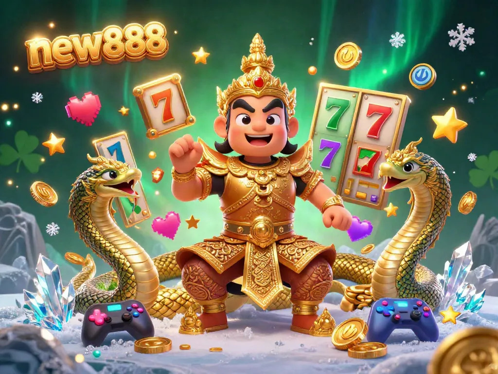 Engage with new888’s exciting slot gameplay featuring Thai guardian and vibrant game elements.