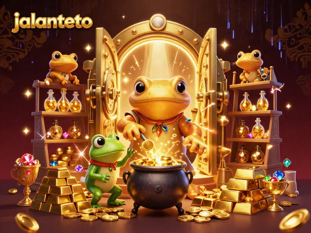 Jalantoto menyajikan suasana kasino mewah dengan karakter kartun 3D yang menarik.