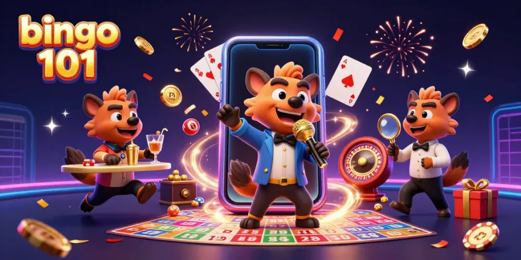 Permainan bingo 101 yang menarik dengan hyena komedi dan hadiah menarik.