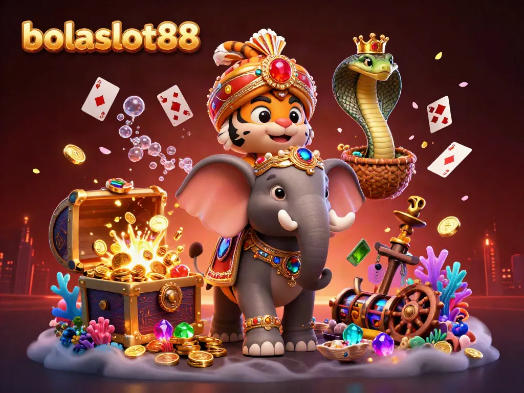 Experience the thrilling offerings of bolaslot88 with vibrant characters and gaming elements in a mystical casino setting.