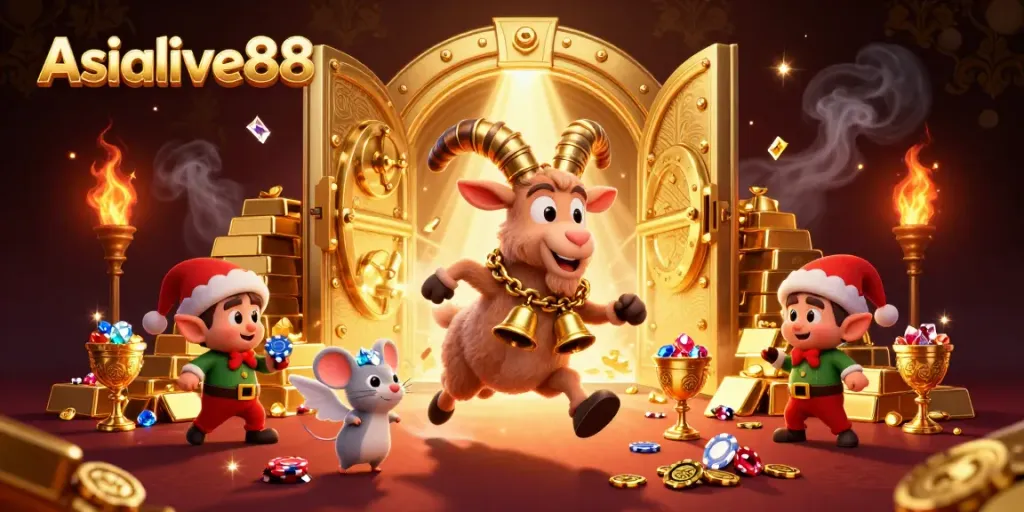 Engage in thrilling gameplay at Asialive88's vibrant casino featuring animated characters in a dynamic setting.