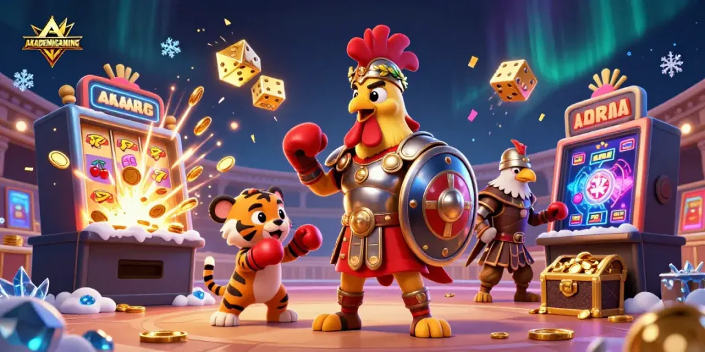 Experience the excitement of AKADEMIGAMING with dynamic gaming elements and vibrant characters.