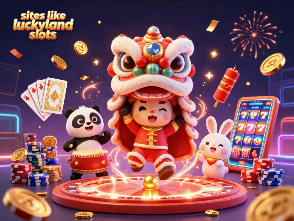 Win exciting prizes with our illustration of sites like luckyland slots showcasing a vibrant casino scene.