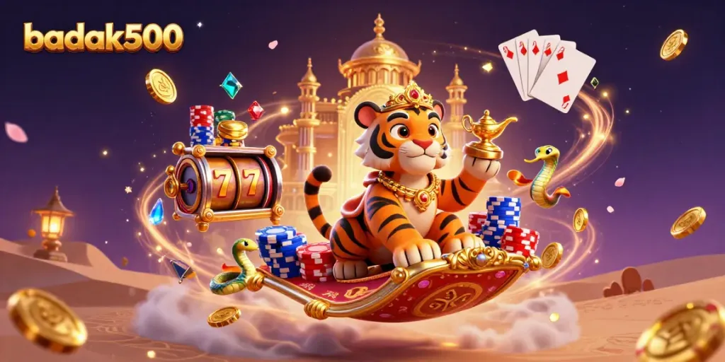 Menangkan jackpot di mesin slot badak500 dalam ilustrasi kasino megah.