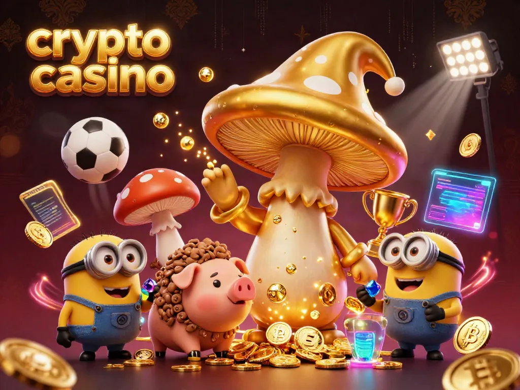 Experience the thrill of a crypto casino with vibrant characters and dynamic gaming elements.