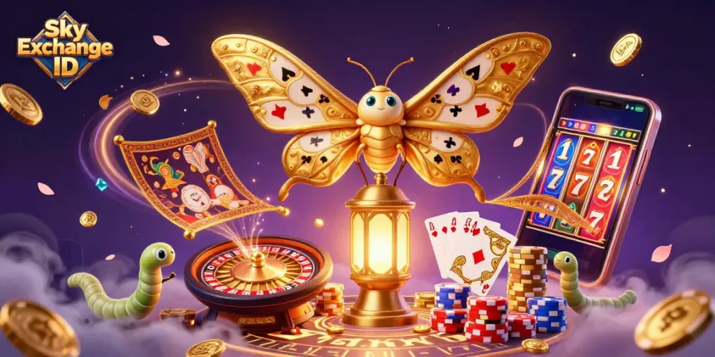 Bet on exciting games with Sky Exchange ID, featuring stunning 3D casino scenes.