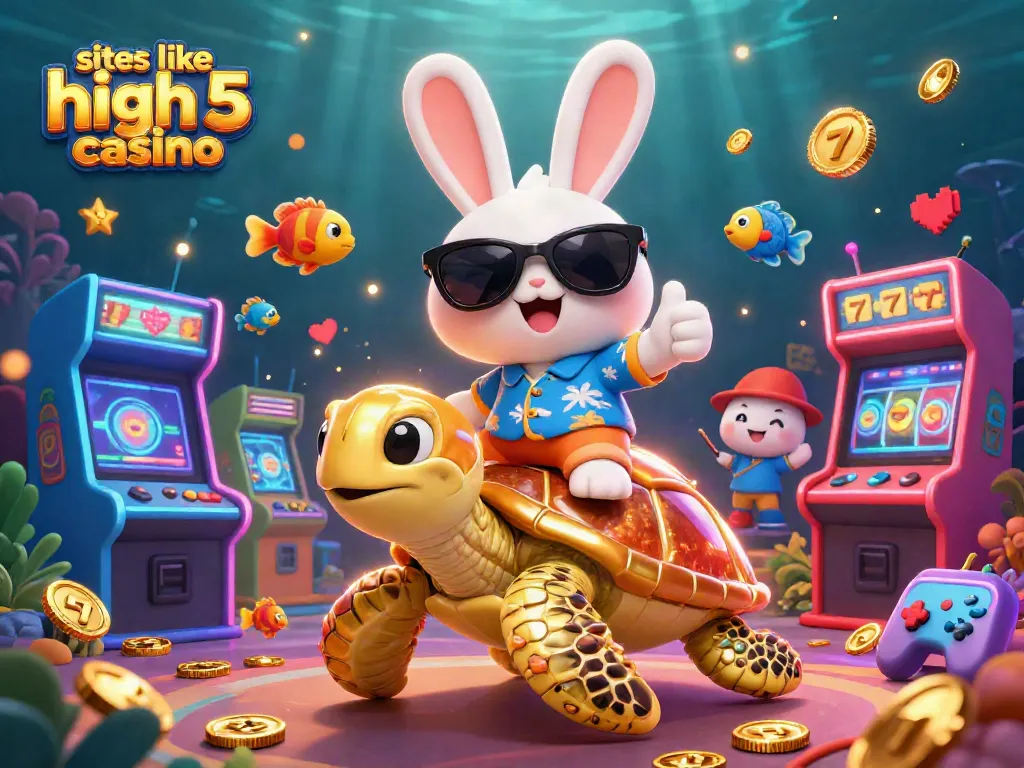 Play exciting games at sites like high 5 casino with a thrilling underwater scene featuring slots and lucky characters.