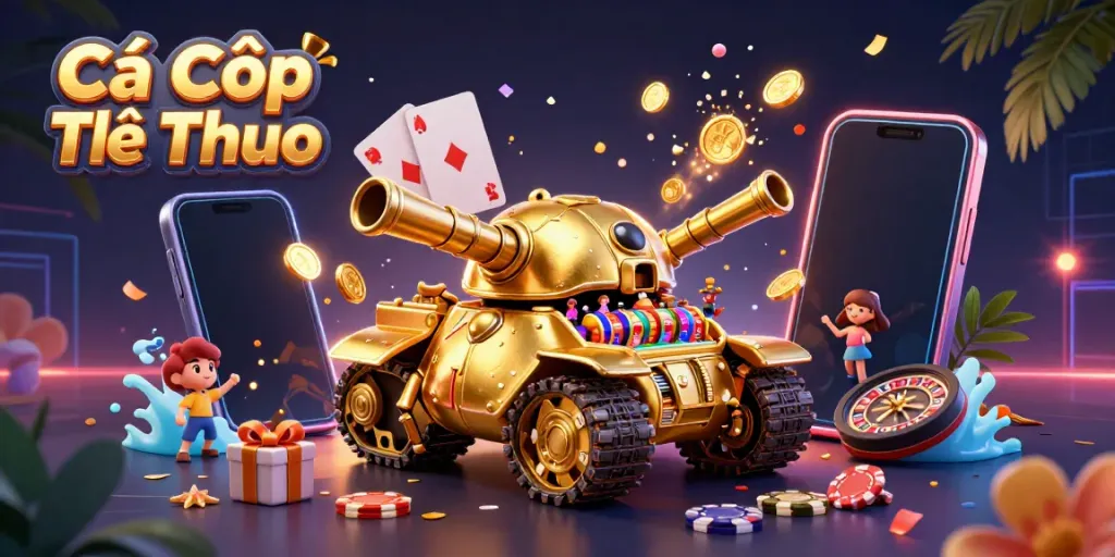 Cá Cược Thể Thao showcases a golden beetle tank revealing a lively casino scene, enhancing the excitement of sports betting.