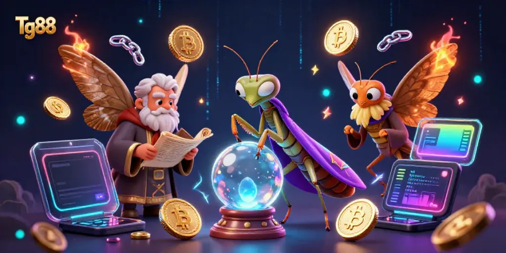 Experience thrilling gameplay at Tg88 with a vibrant casino scene featuring enchanting characters.