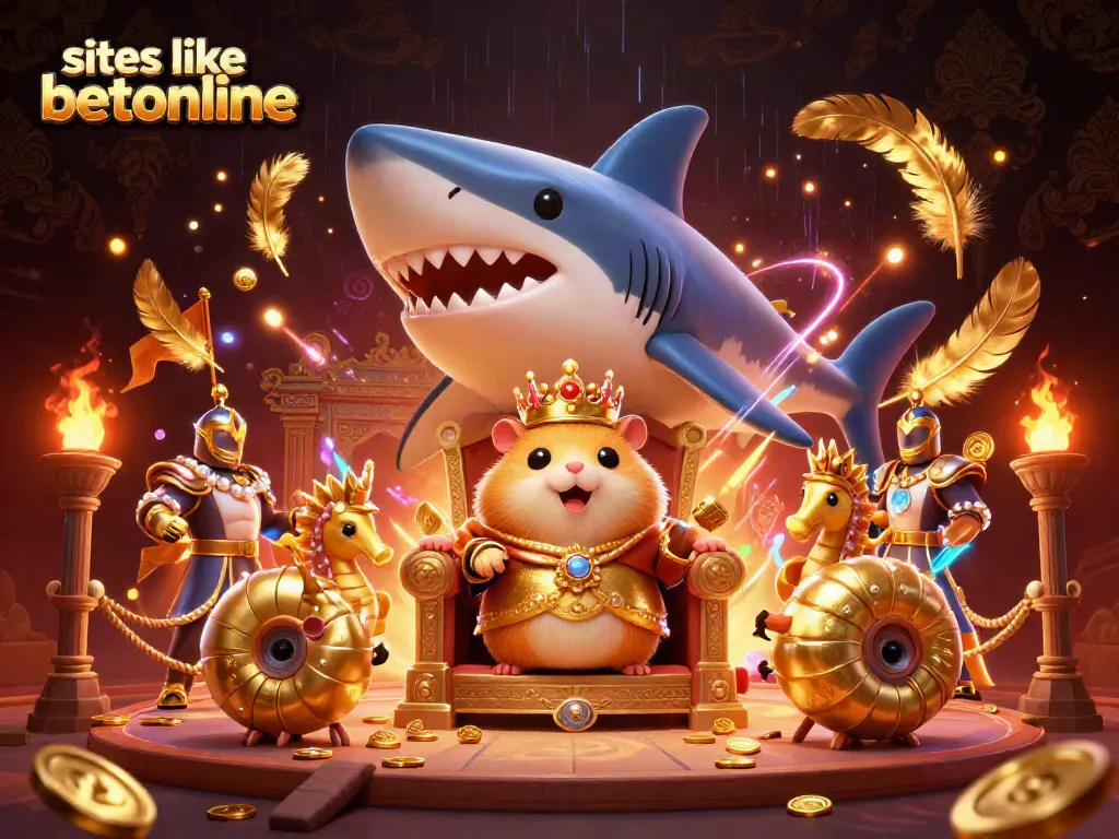 Engage with exciting games like betonline, featuring a unique casino scene with vibrant characters and elements.