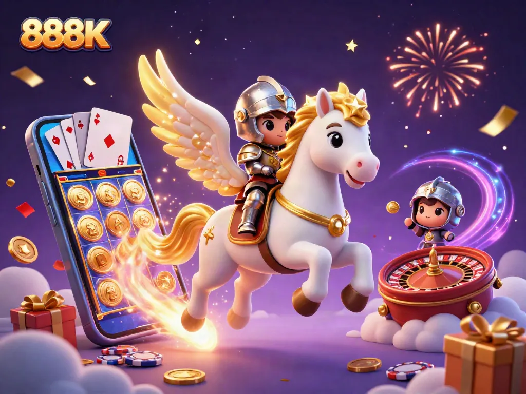 Spin to win with 888K! Enjoy an exciting 3D casino adventure with slots, cards, and fun!