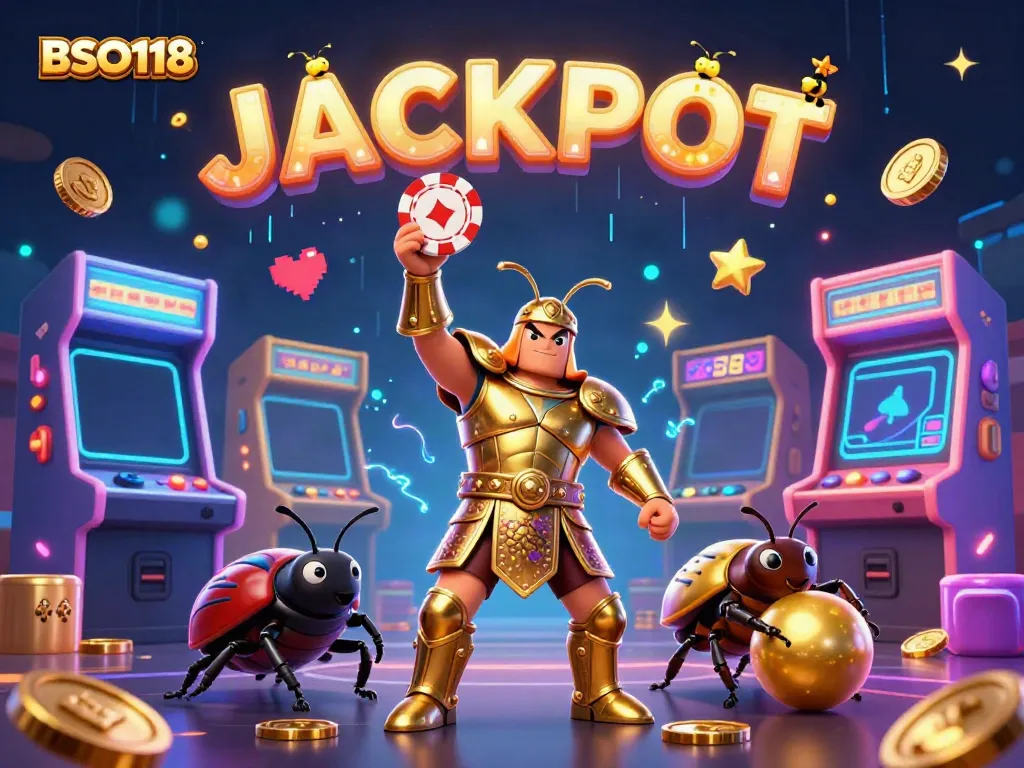 Engage with BSO118's thrilling features in a vibrant casino scene filled with winning elements.