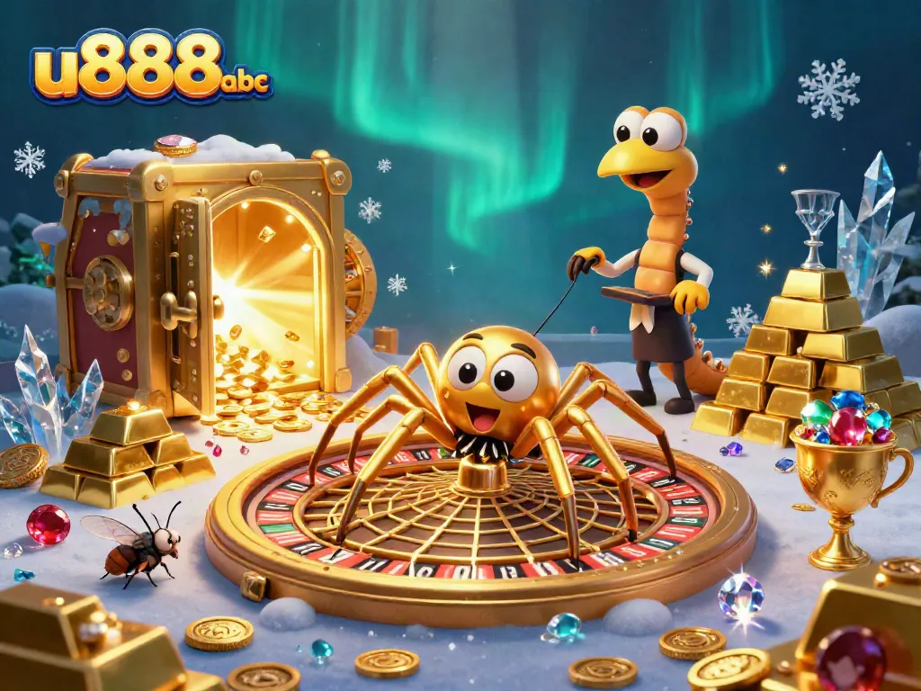 Experience thrilling bets with u888 abc in a vibrant casino scene full of gems and golden treasures.