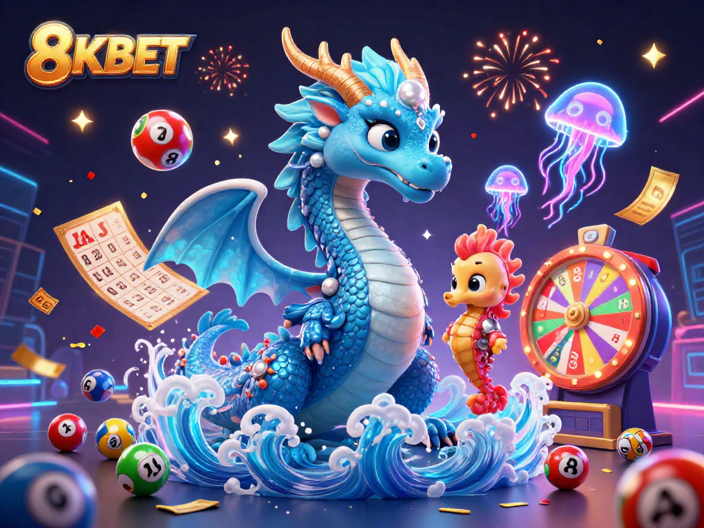 Engage with thrilling games at 8KBET featuring animated casino elements and vibrant character interactions.