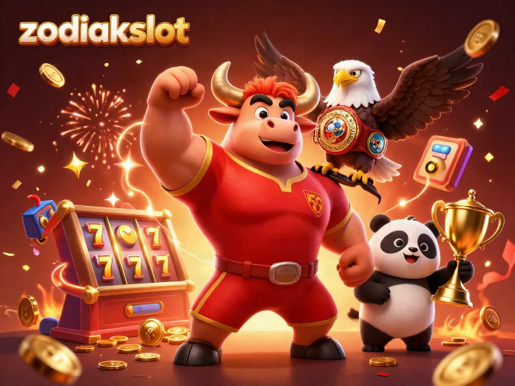 Menangkan dengan zodiakslot, gambar ilustrasi slot online yang penuh dengan elemen keberuntungan.