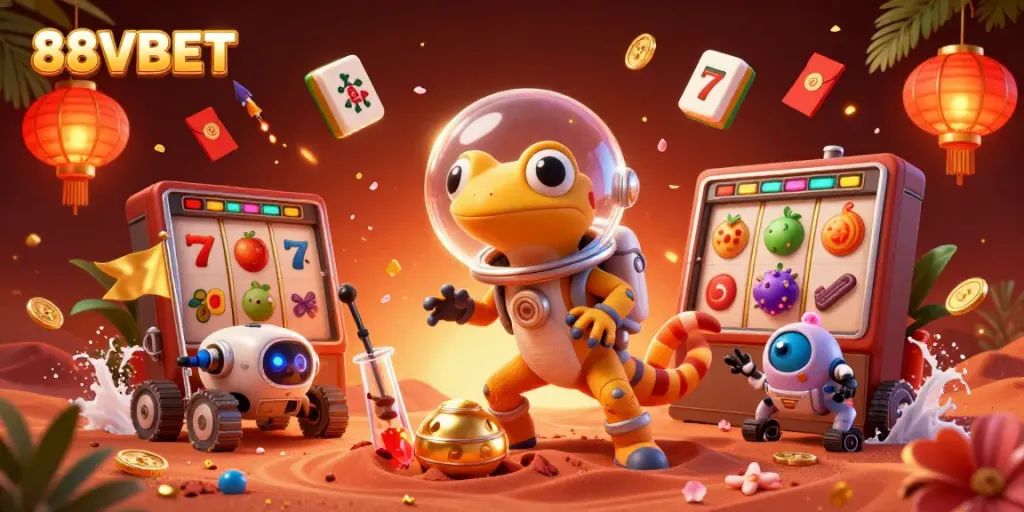 Engage in thrilling gameplay at 88VBET with colorful slot machines, vibrant aliens, and intergalactic fun!