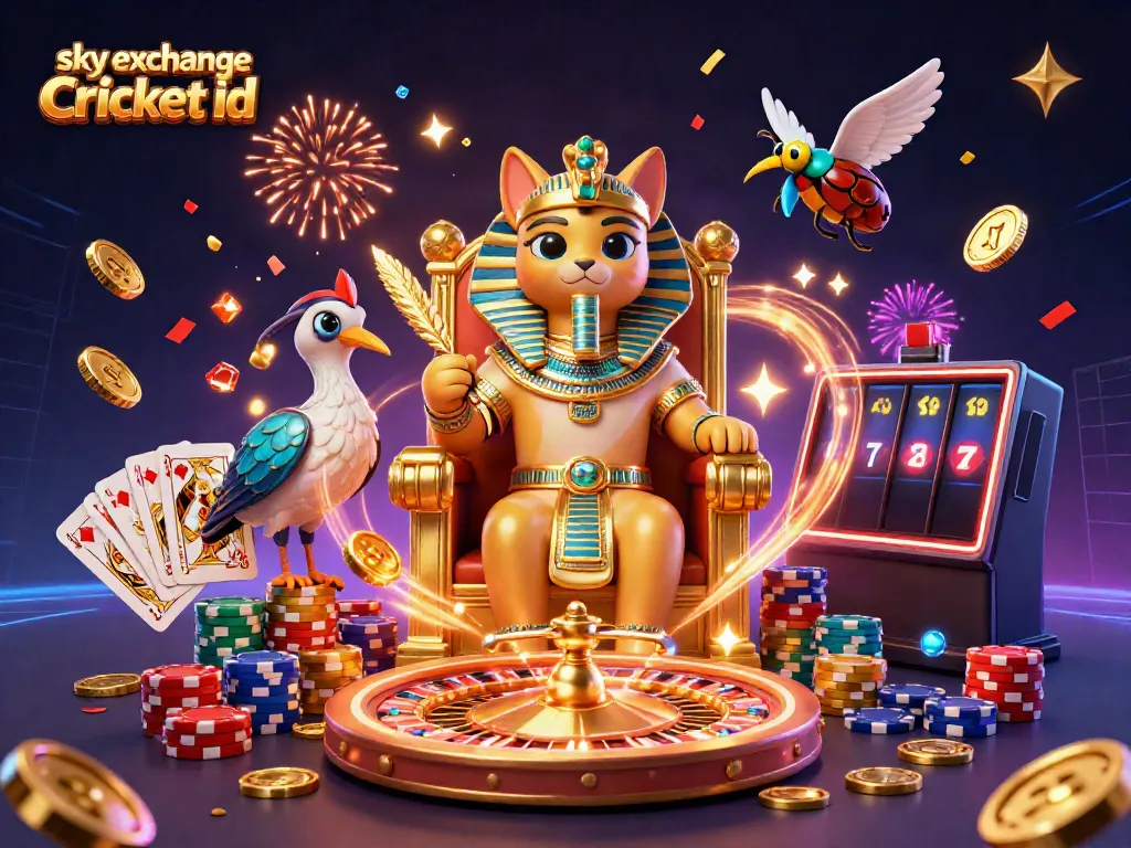 Experience thrilling bets with sky exchange Cricket id in a dynamic casino scene featuring Egyptian themes.