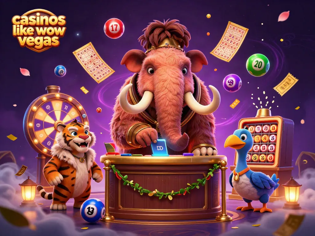 Engage with casinos like wow vegas through a dynamic 3D scene featuring exciting gaming elements.