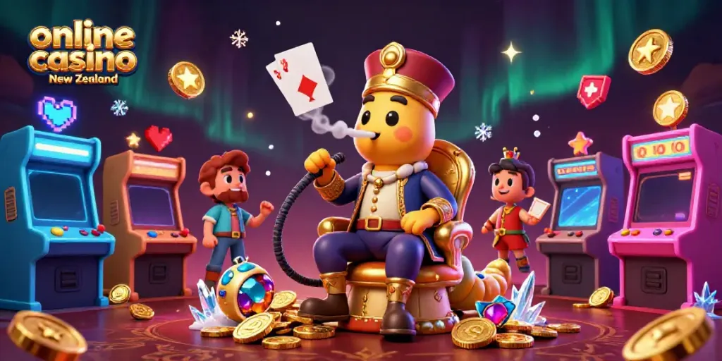 Experience the vibrant world of online casino New Zealand with dynamic gaming elements and engaging characters.