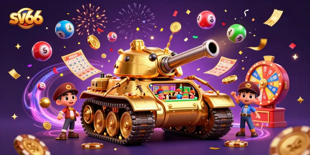 Experience thrilling gaming with sv66 in a vibrant 3D casino scene filled with excitement.
