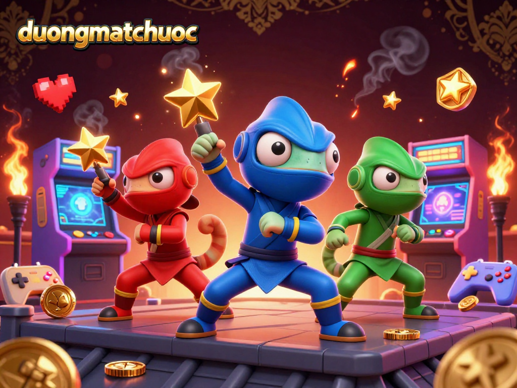 Engage with duongmatchuoc's thrilling chameleon ninja characters mastering casino-style gaming.