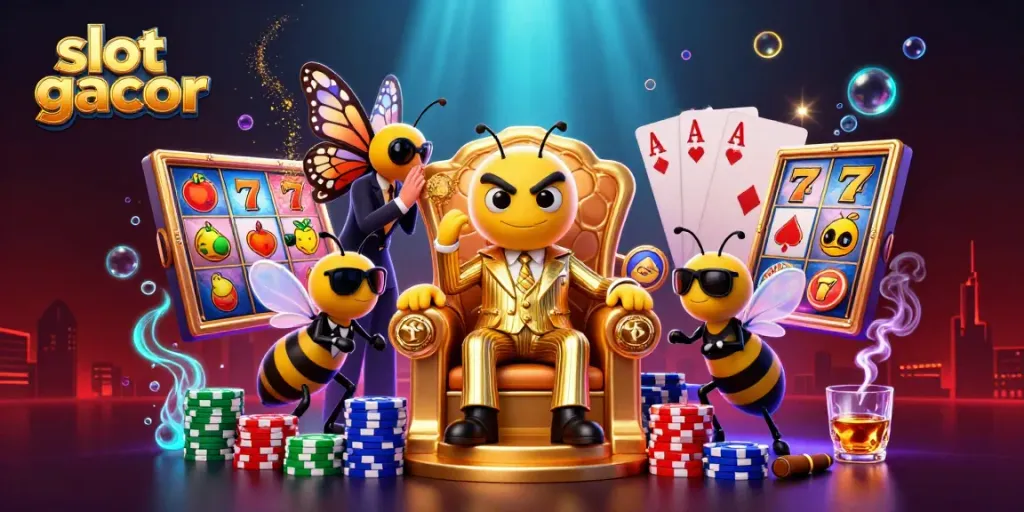 Engage in the thrilling experience of slot gacor with our vibrant casino illustration showcasing rich gaming elements.