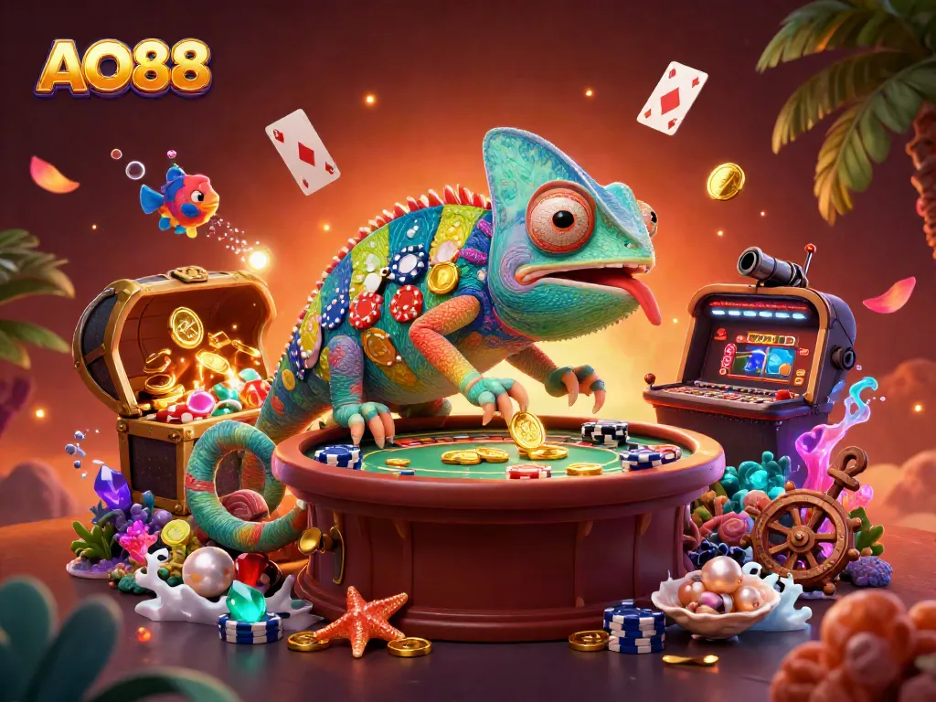 Experience thrilling gameplay at AO88 with our vibrant chameleon casino owner and dynamic gaming elements.