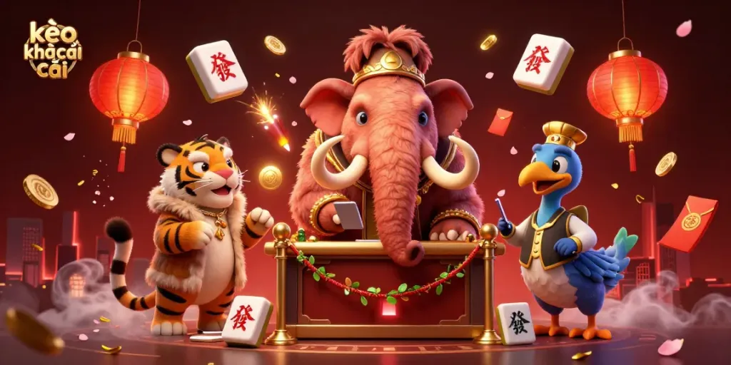 Celebrate the thrill of kèo nhà cái with a dynamic 3D casino scene featuring vivid characters, exciting game elements, and an inviting atmosphere.