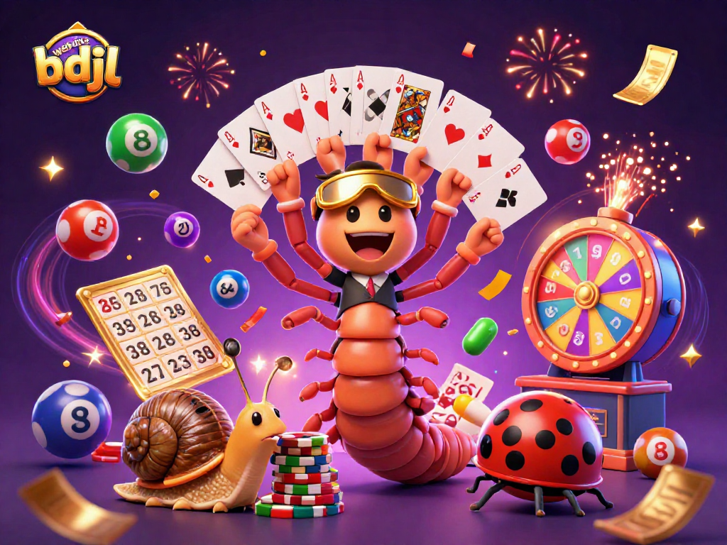 Join the excitement at website bdjl with vibrant game elements and cartoon characters!